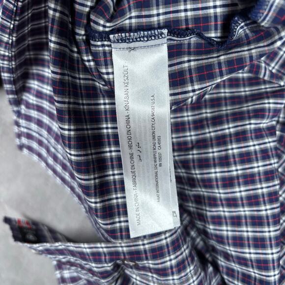 Ariat Pro Series Pearl Snap Plaid Shirt Navy Red White Men’s L - Picture 9 of 10